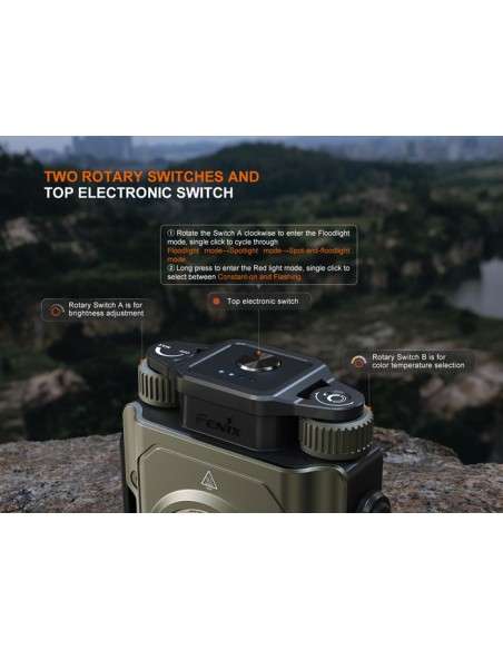 Fenix CL27R: Linterna exterior multifuncional - 1600 lúmenes (verde)