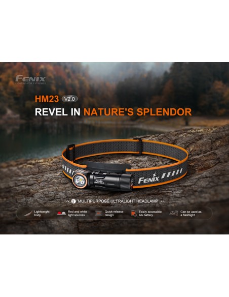 Frontal Fénix HM23 V2.0 - 300 lúmenes (1xAA incluida)