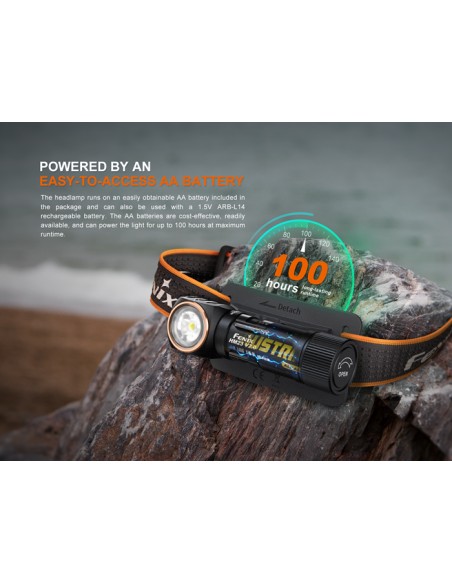 Frontal Fénix HM23 V2.0 - 300 lúmenes (1xAA incluida)