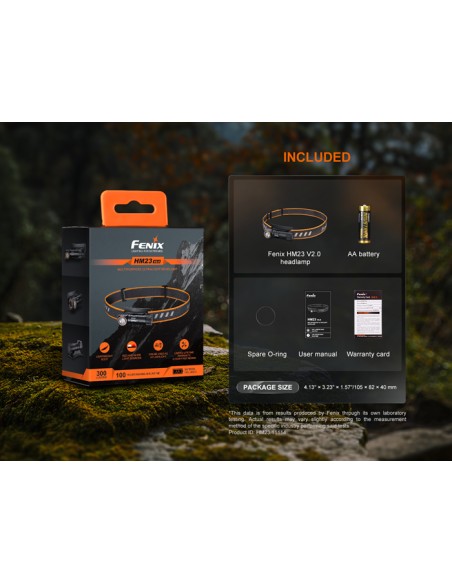 Frontal Fénix HM23 V2.0 - 300 lúmenes (1xAA incluida)