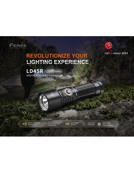 Linterna Fenix LD45R - 2800 lúmenes. Interruptor electrónico avanzado