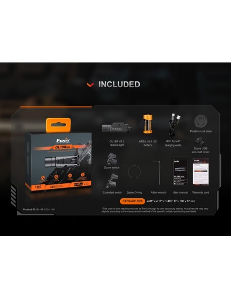 Linterna Táctica Fenix GL19R V2.0 - 1200 lúmenes recargable