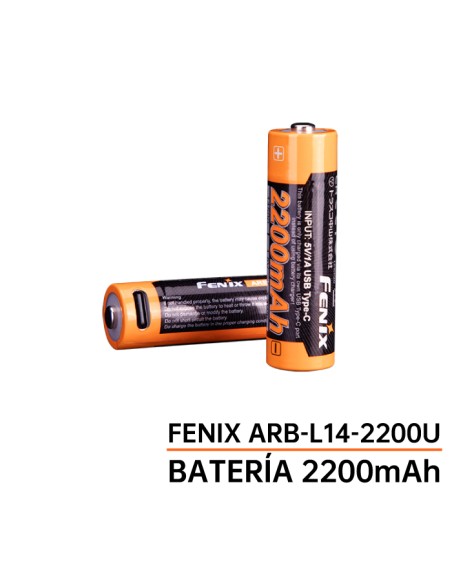 Batería Fenix ARB-L14-2200U - 2200 mAh Recargable con USB Tipo C