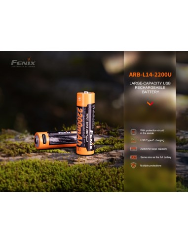 Batería Fenix ARB-L14-2200U - 2200 mAh Recargable con USB Tipo C