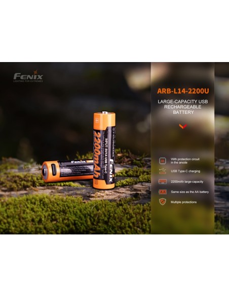 Batería Fenix ARB-L14-2200U - 2200 mAh Recargable con USB Tipo C
