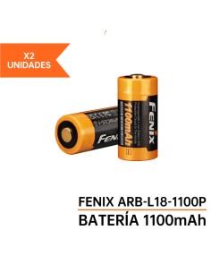 Batería Fenix ARB-L18-1100P - Incluye 2 Unidades - 1100 mAh Recargable con USB Tipo C